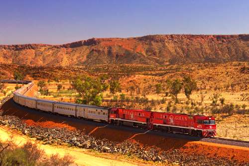 Indian Pacific and The Ghan railways on luxury tours of Australia with Distant Journeys