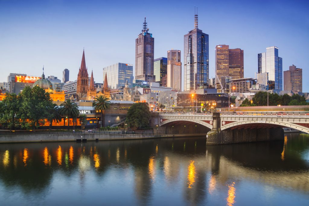 melbourne sky line water