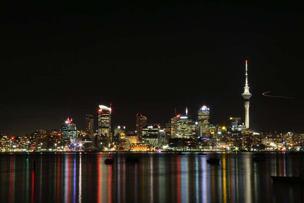 View of Auckland sky line, with Sky Tower looking prominent