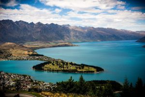 Aerial view Queenstown New Zealand