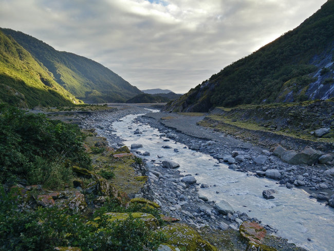 Waiho river Franz Josef Glacier landscape