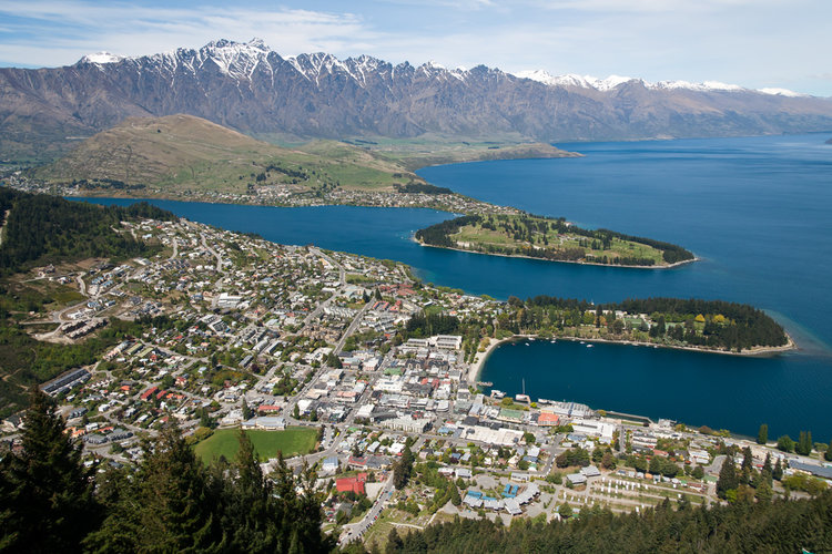 aeriel view of Queenstown New Zealand
