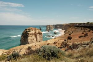 twelve apostles view blue skies