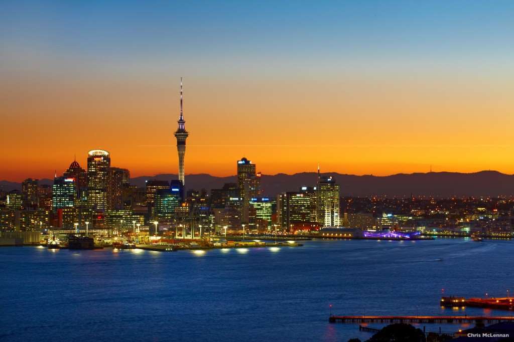 Auckland city at night