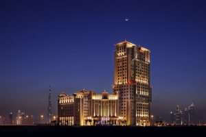 Dubai night exterior view Marriott al Jaddaf hotel