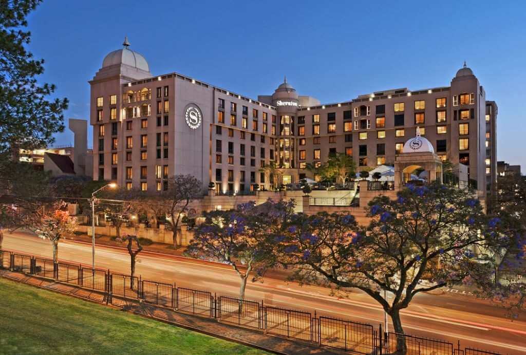 South Africa night exterior view of Sheraton hotel Pretoria