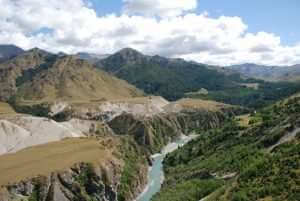 New Zealand Queenstown Skippers Canyon mountains hills greenery