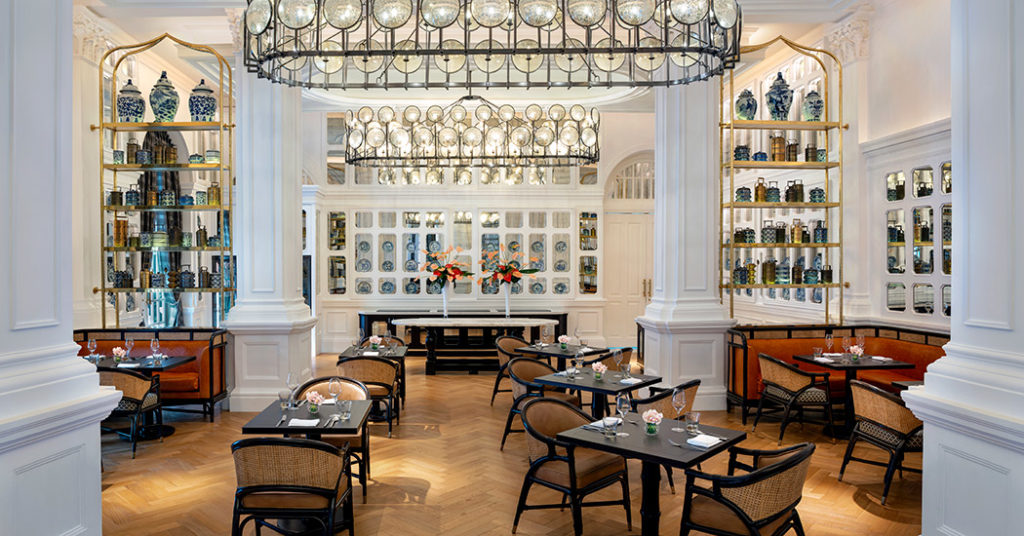 Singapore Afternoon tea at Raffles grand elegant Tiffin room dining