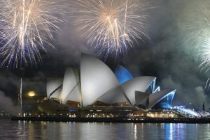 Fireworks over Sydney Opera House