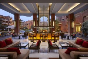 Inviting Jakora Poolside Lounge at the ITC Raiputana, Jaipur in India