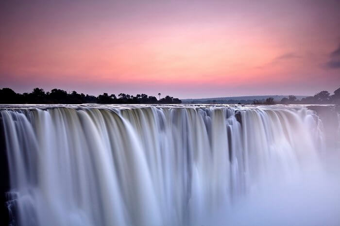 victoria falls pink sky dawn