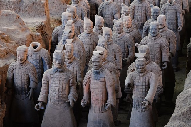 close up terracotta warriors china