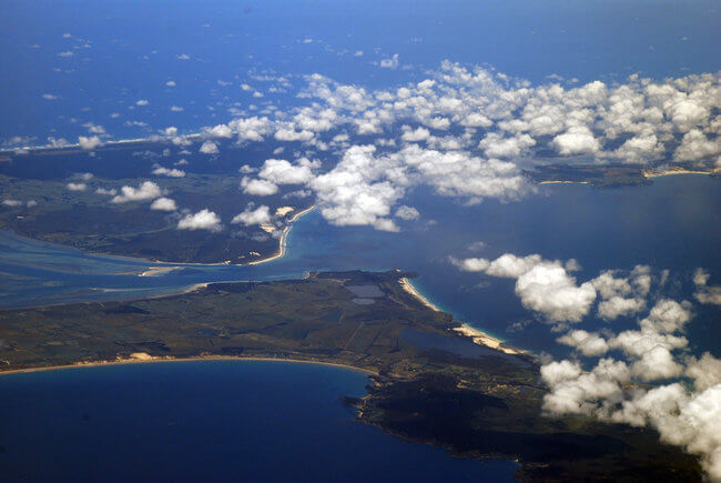 aerial view Doubtless Bay North Island New Zealand