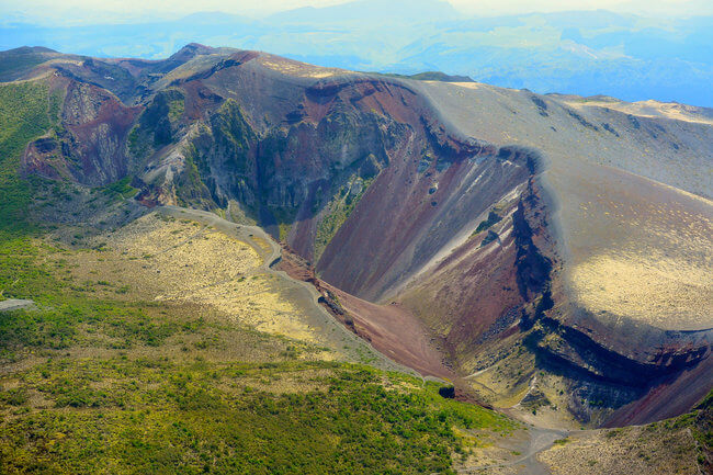 view of top of mount tarawera