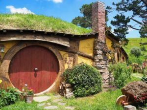 Close up hobbit house hobbiton movie set new zealand