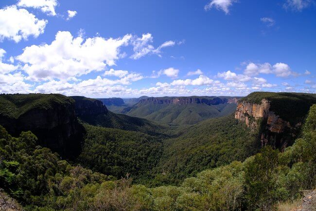 blue mountains blue skies clouds Australia