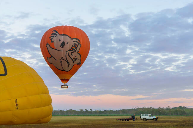 hot air balloon taking off Atherton Carins Australia