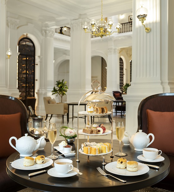 Singapore Afternoon tea in Grand Lobby Raffles elegant dining