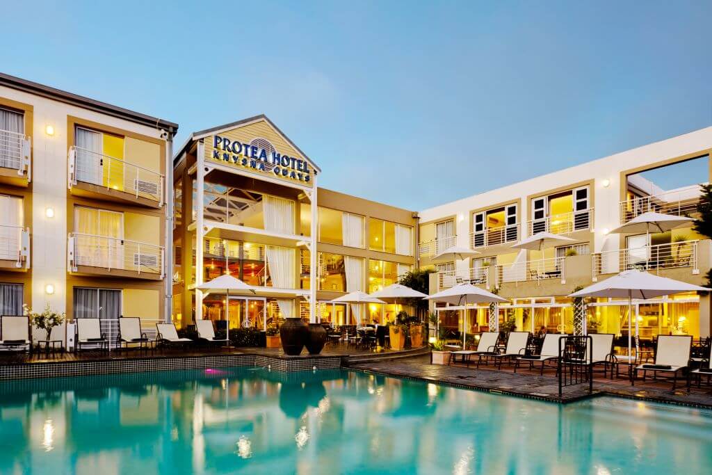 South Africa Protea hotel Knysna Quays outside pool balcony
