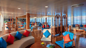Vietnam Cambodia Victoria Mekong River cruise boat ship inside lounge