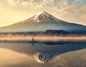 mount fuji japan reflection in water