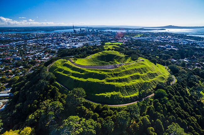 Aerial view of Mt. Eden, Auckland / New Zealand