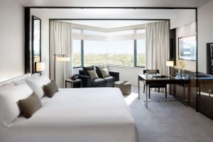 Guest room at the Crown Metropole in Perth