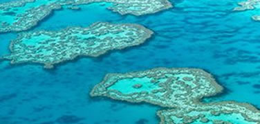 Aerial view of the Great Barrier Reef Australia