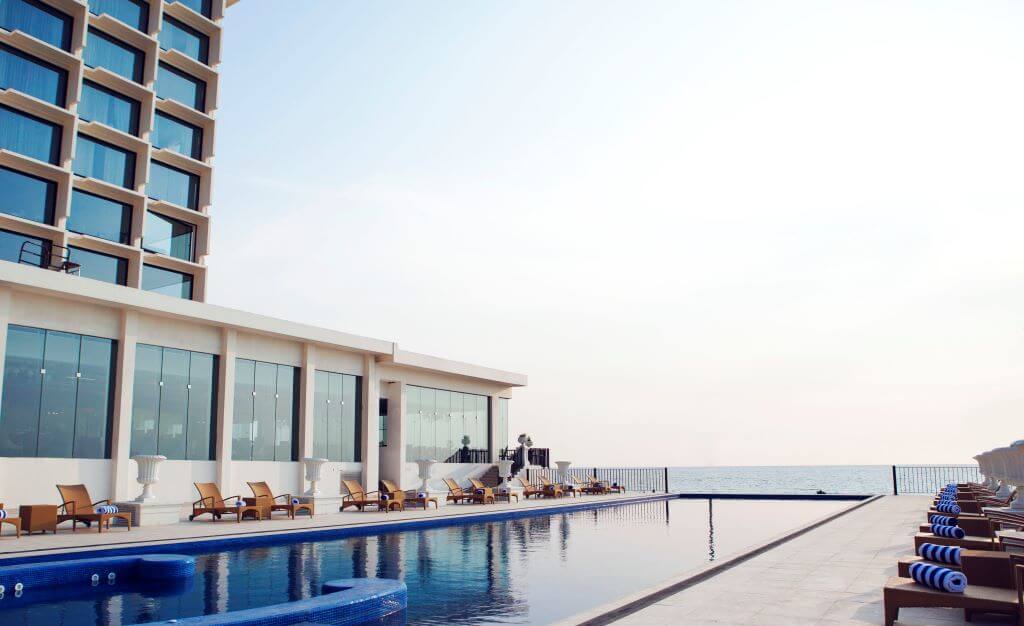 Exterior pool view of Kingsbury Hotel in Columbo Sri Lanka