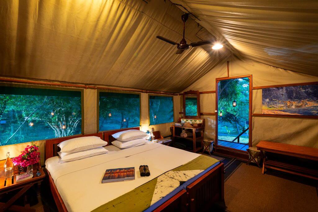 Interior tent view Safari camp experience in Yala Sri Lanka