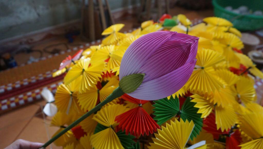 paper flower making in Hue Vietnam