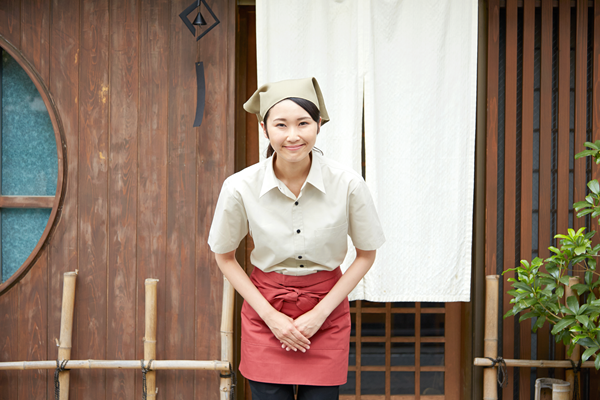 Japanese woman smiling in greeting