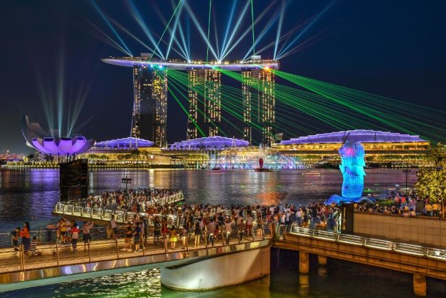Singapore light show over Marina Bay