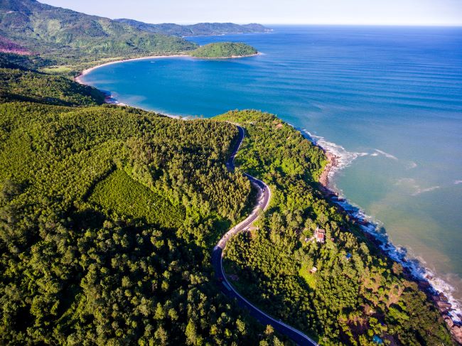 Hai Van Pass between Hoi An and Hue in Vietnam