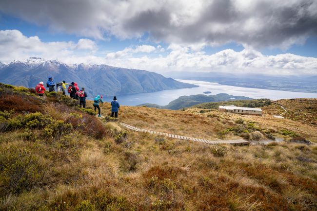 Group of people on the Kepler Walking Track, near Te Anau, New Zealand