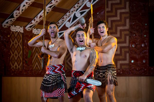Maori Warriors at Te Puia, Rotorua, New Zealand