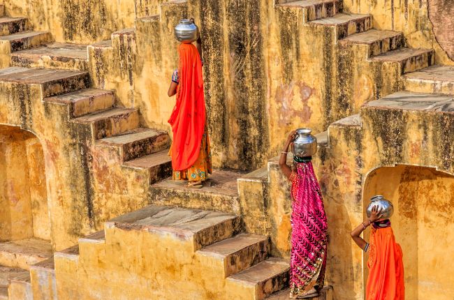 Indian ladies in stepwell India