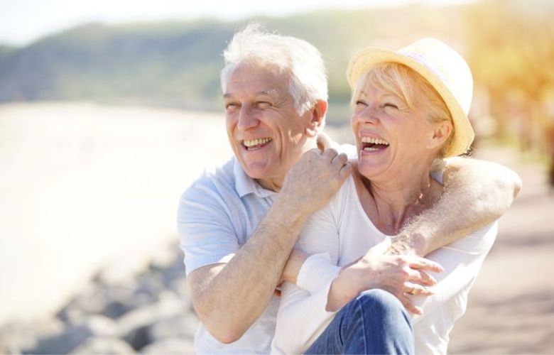 Senior couple laughing together