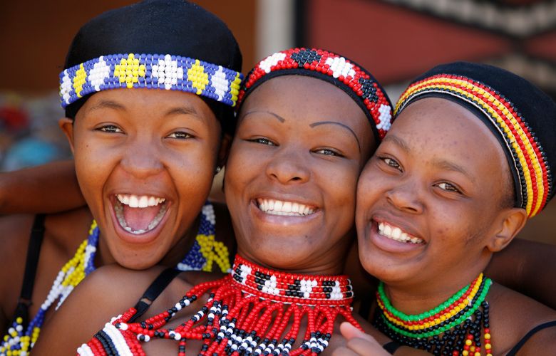 Three smiling African ladies