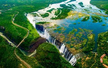 Aerial view of Victoria Falls