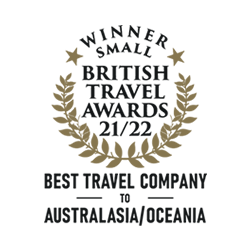 British Travel Awards logo for Australasia/Oceania 2021_22
