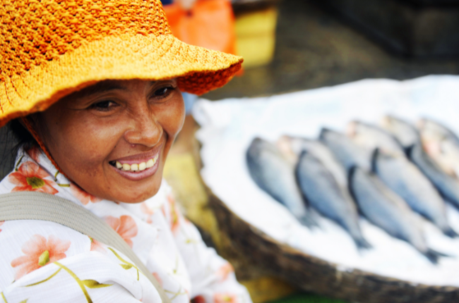 Happy Market Seller Cambodia
