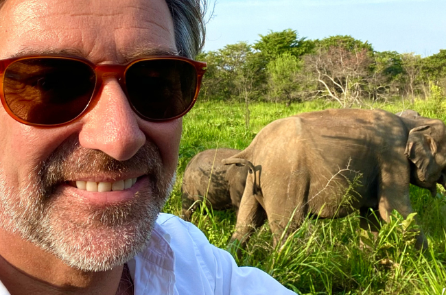 Richard with Elephants