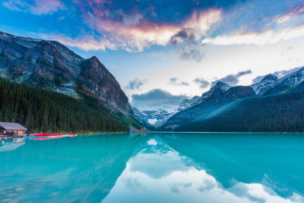 Canada lake with mountains