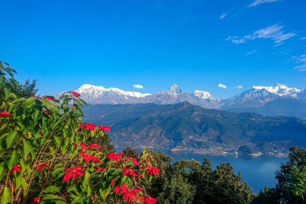 Annapurna Mountain Range Panorama view of Macchapuchre